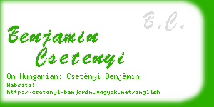 benjamin csetenyi business card