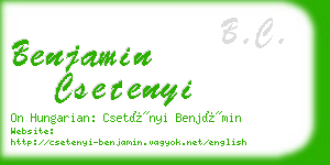 benjamin csetenyi business card